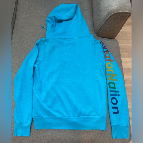 Aviator Nation Neon Blue Miami Hoodie - Picture 8 of 8